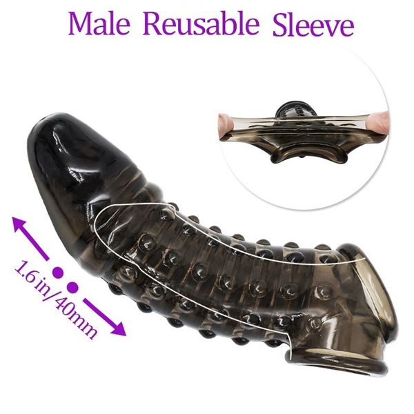 Soft Silicone Penis Extender Condom Cock Sleeve Ring Delayed Ejaculation On Penis Reusable Sex Enlargement Sex Toys For Men